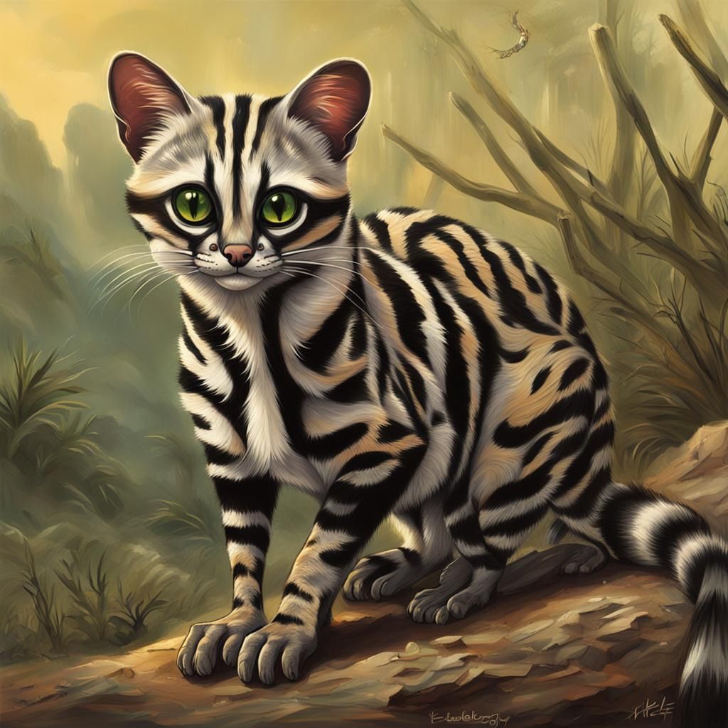 Exoplanet Feline Alien Lifeforms: Xenobiology Concept Art