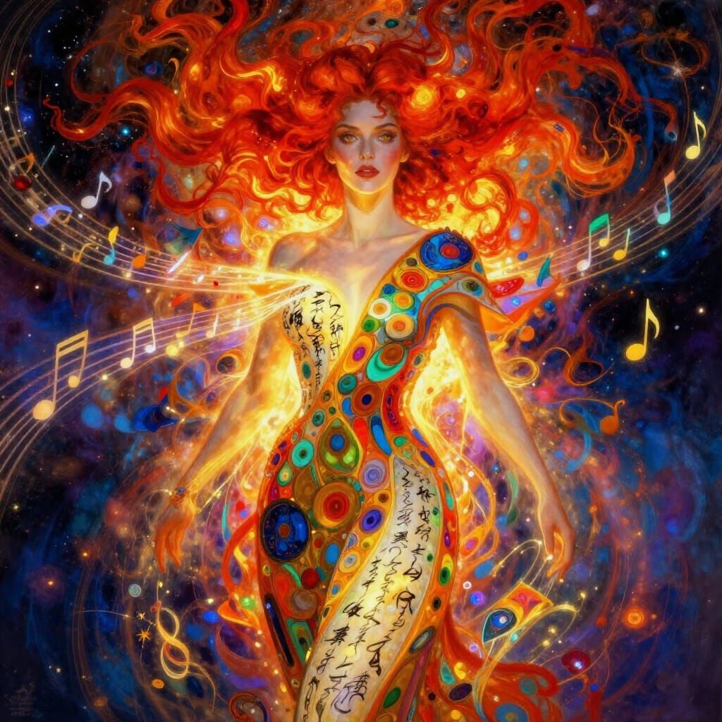 Woman in Flow State Creating Art, Music, and Writing