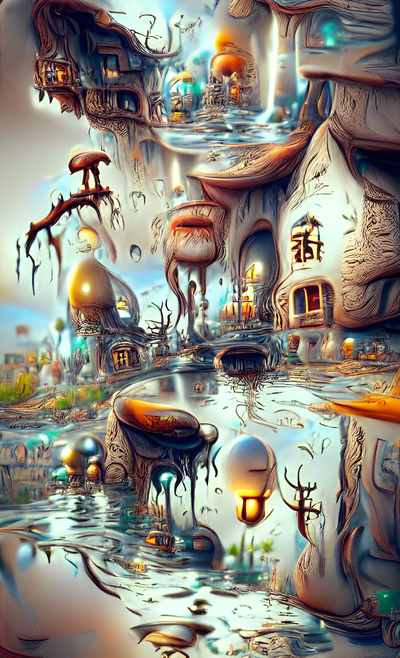 Cartoon Town: Sci-Fi Fantasy Digital Illustration