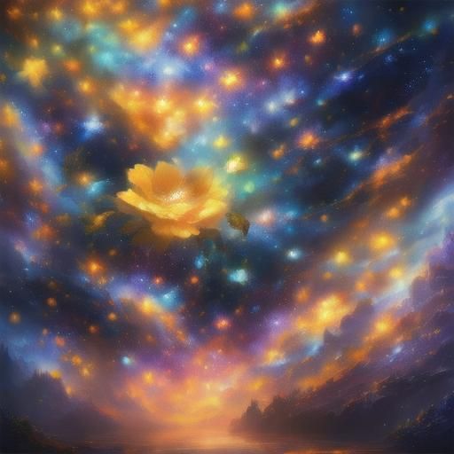 Intricate Flower Painting in Detailed Digital Art Style