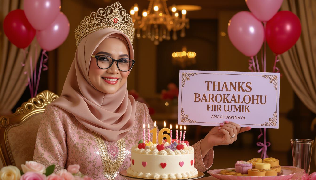 Luxurious Birthday Celebration with Traditional Headdress