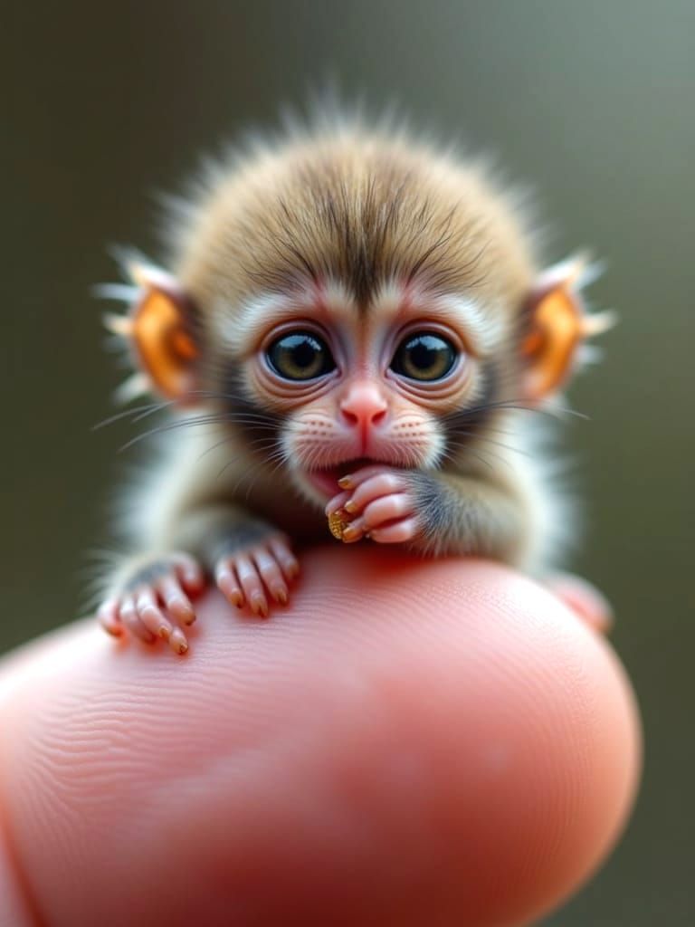 Chewy, the Tiny Pocket Pet: Fingertip Baby Monkey 🐒