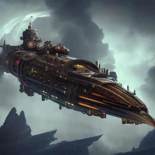 Steampunk Spaceship: Epic Cinematic Digital Painting