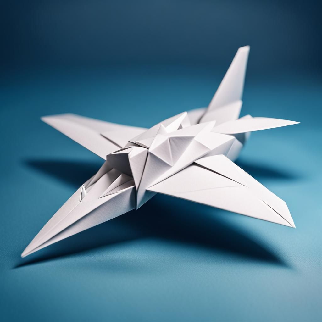 Origami Paper Jet in 8K Resolution