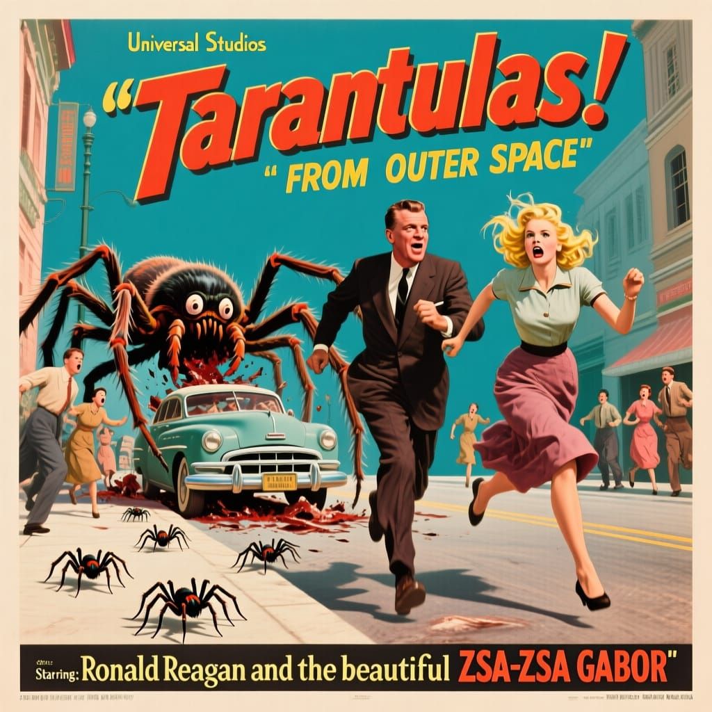 Giant Tarantulas Attack! Vintage Movie Poster