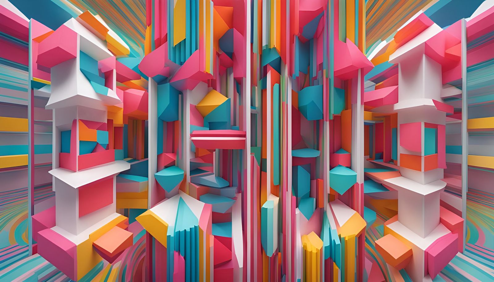 Geometric Optical Illusion in Minimalist Style