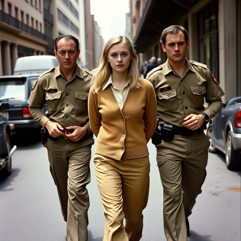 Vulnerable Young Woman in 1970s Gritty Urban Landscape