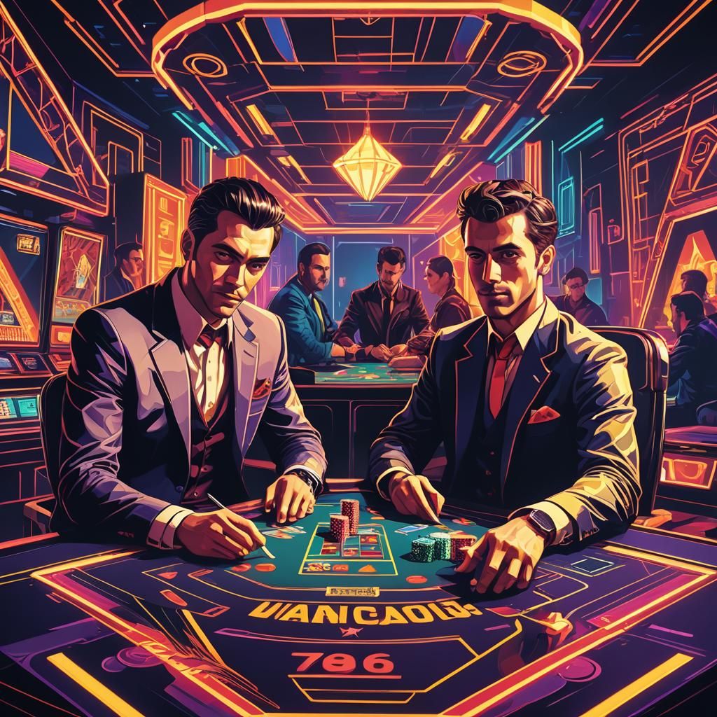 Neon-Lit Bauhaus-Inspired Pop Art Digital Art Piece