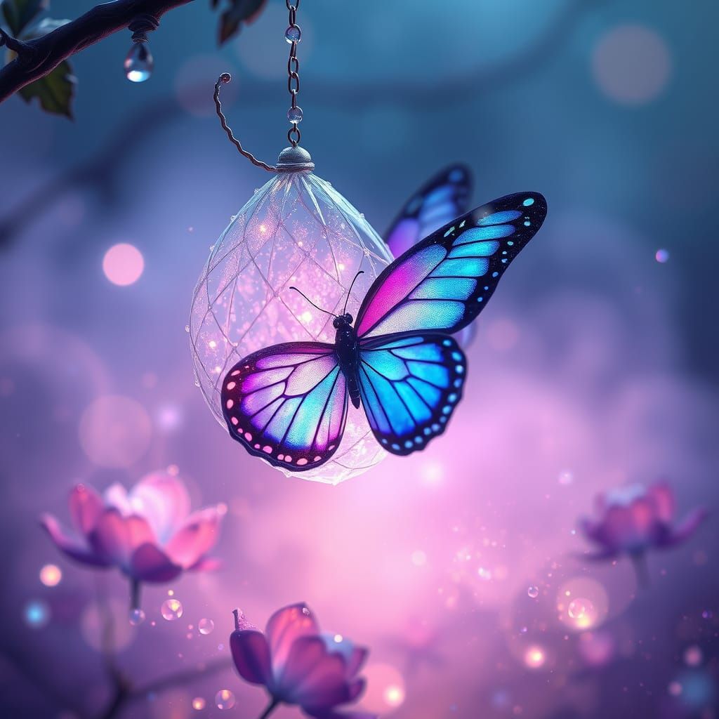 A butterfly emerging from a cocoon, symbolizing transformation.