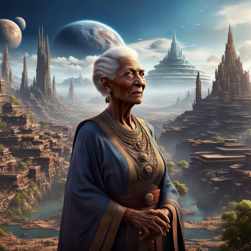 Inner Earth Elder in a Matte Painting Style