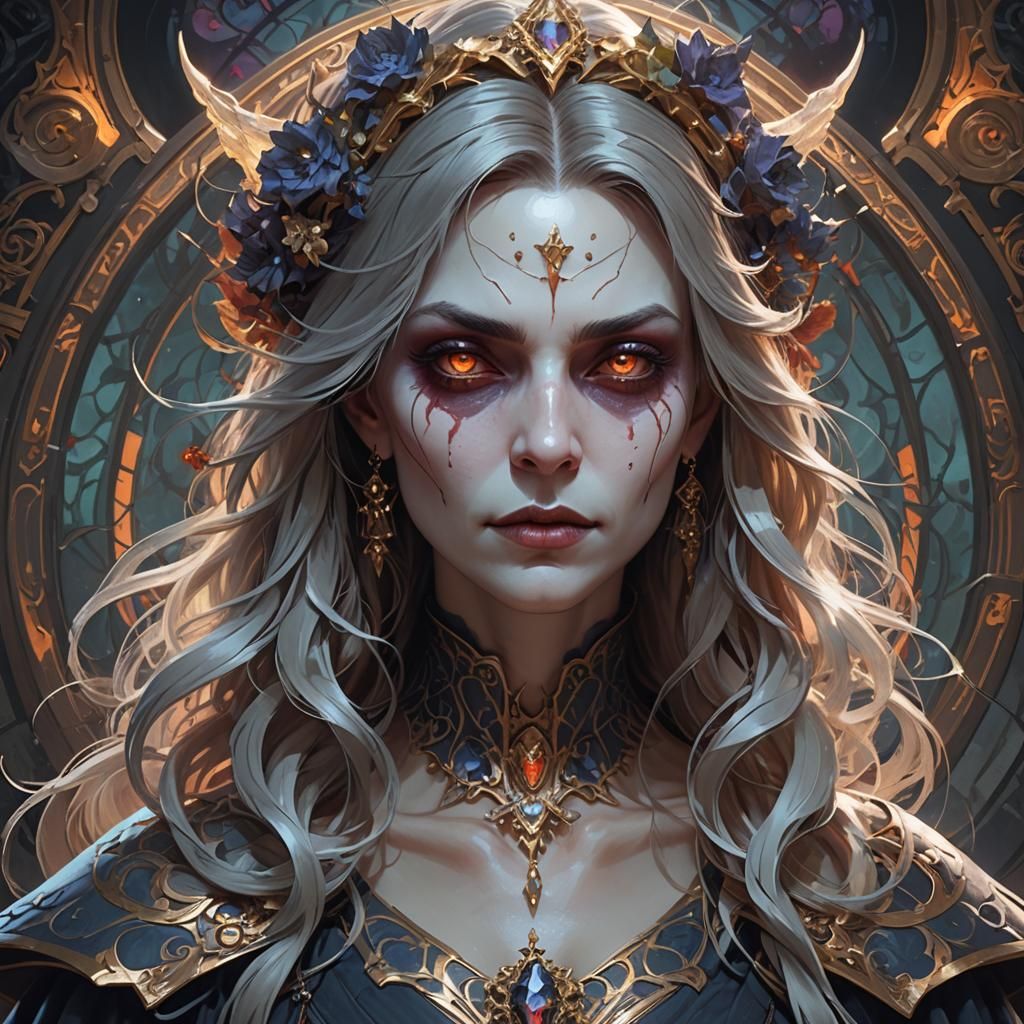 Ghost Vampire Witch Portrait in Artgerm Style