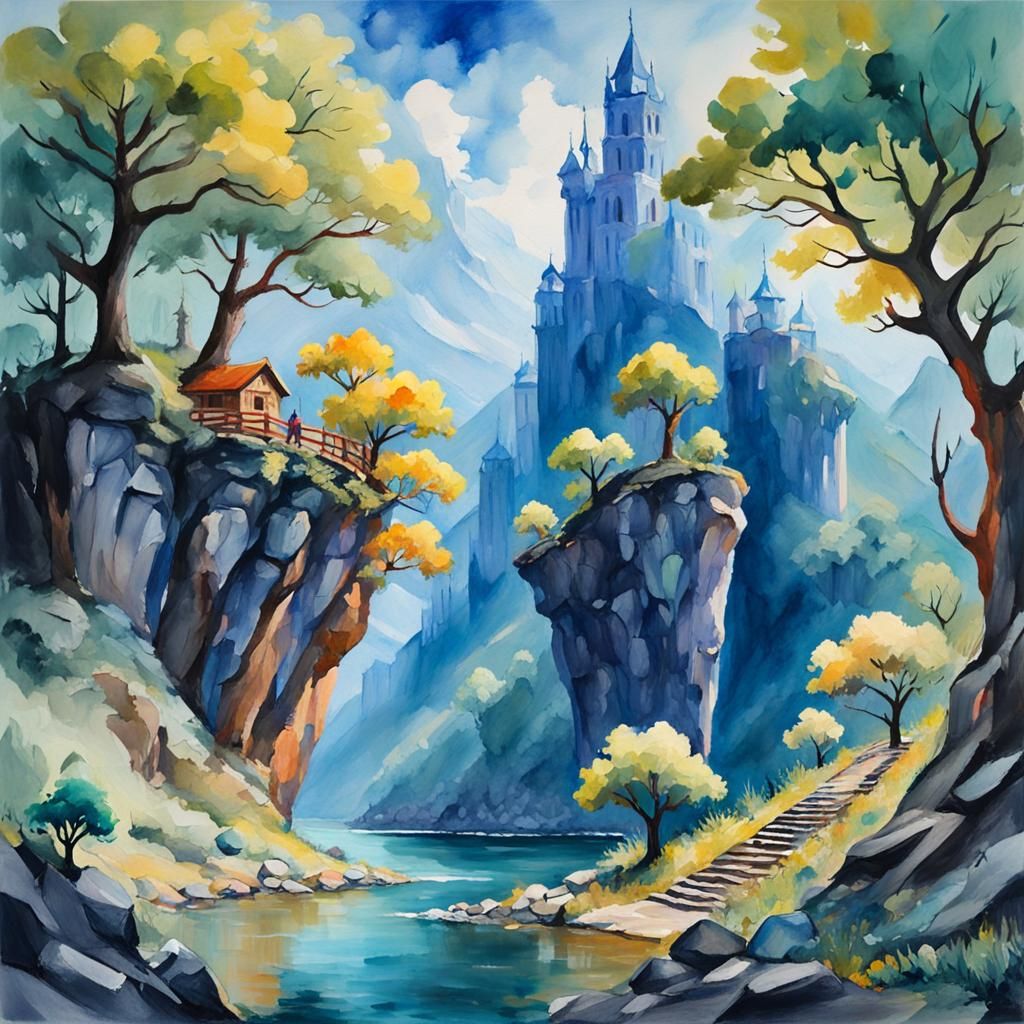 Epic Impressionist Gouache Painting with Thick Brushstrokes