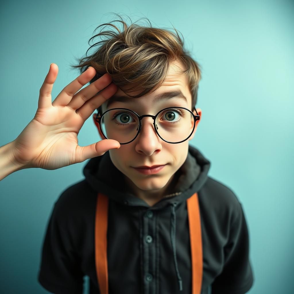 Funny Psychedelic Comic Art of Distorted Face