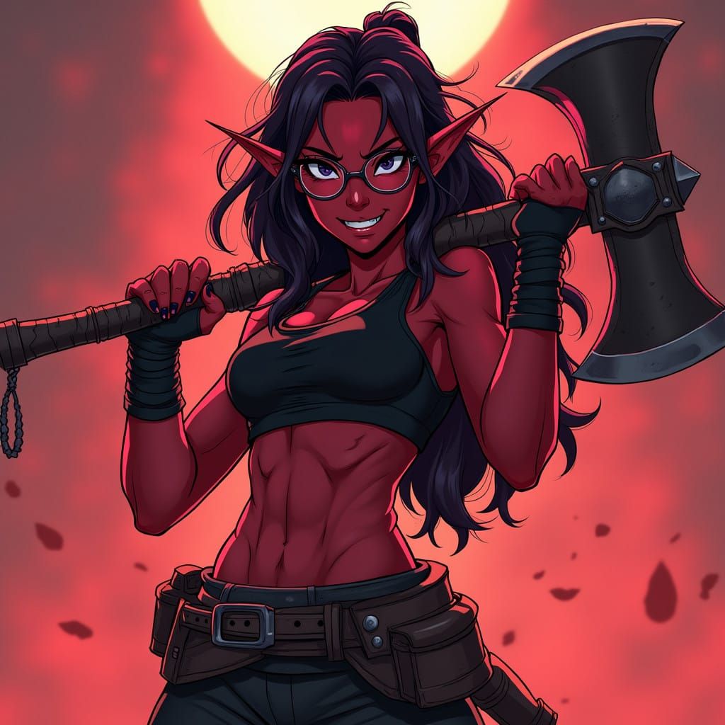 Feronica Von DireKind (D&D Tiefling Barbarian)