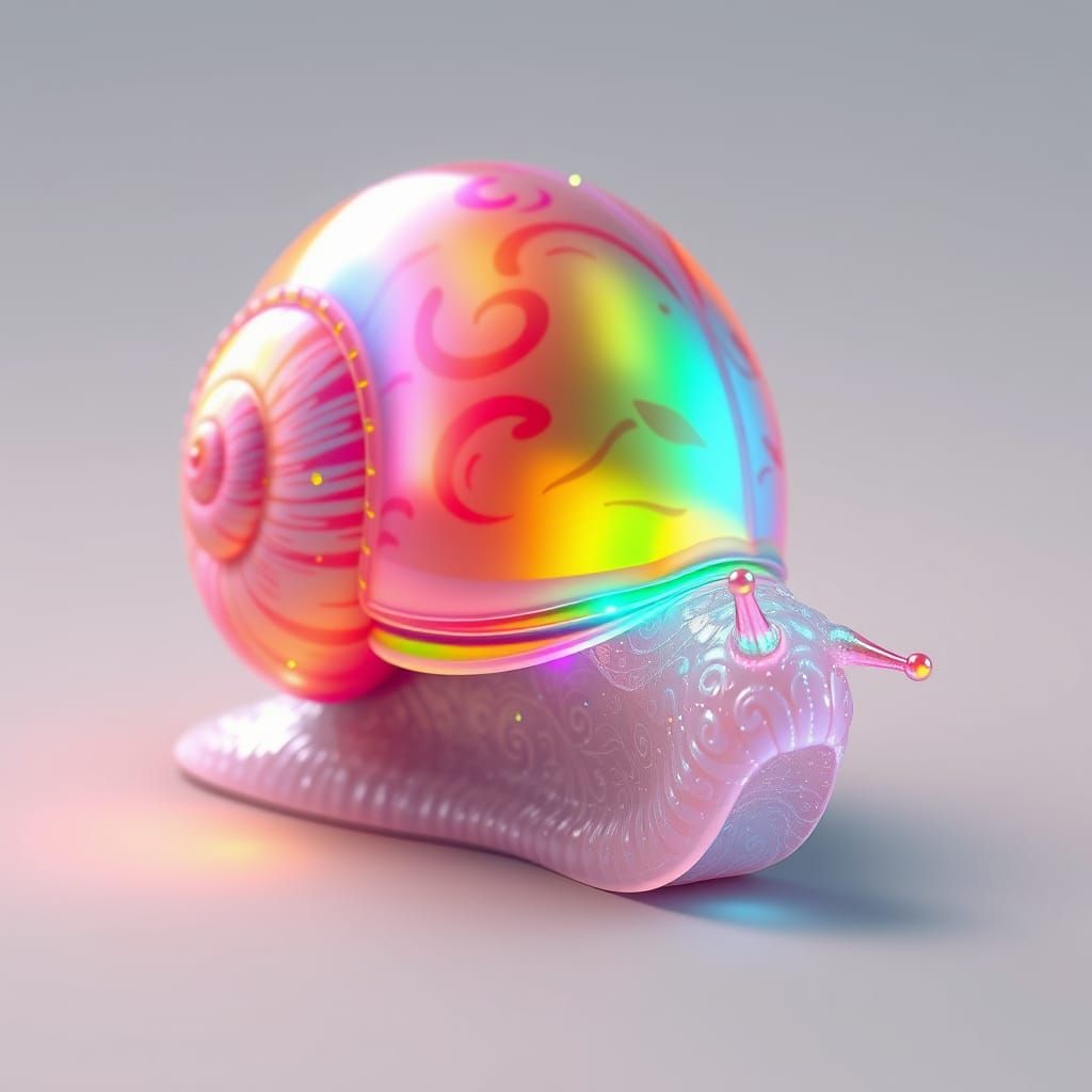 Vibrant Snail in Whimsical Fantasy World