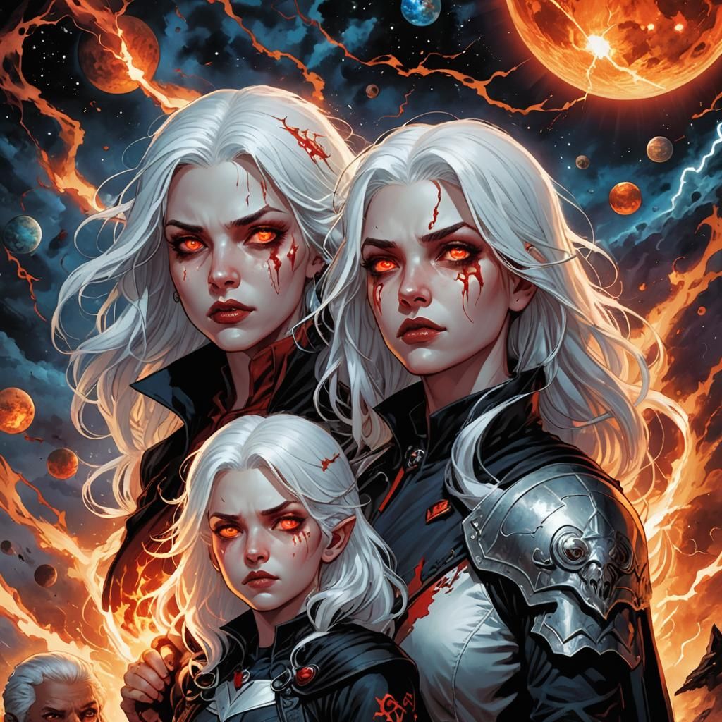 Vampire Children Throwing Planets, Comic Book Art