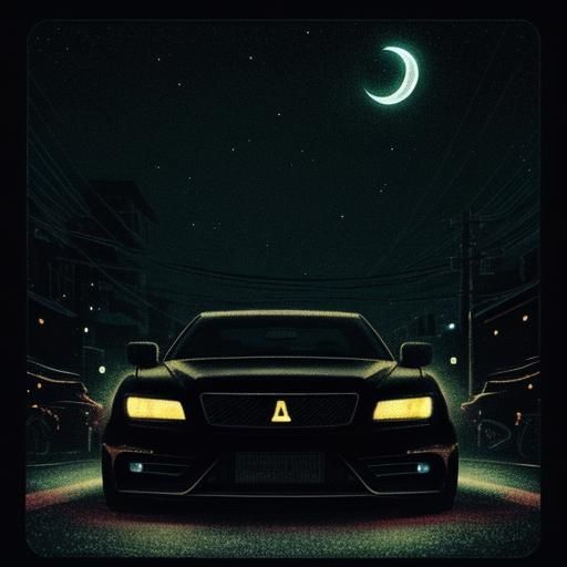 Neon Tokyo Street Scene in Anime Style