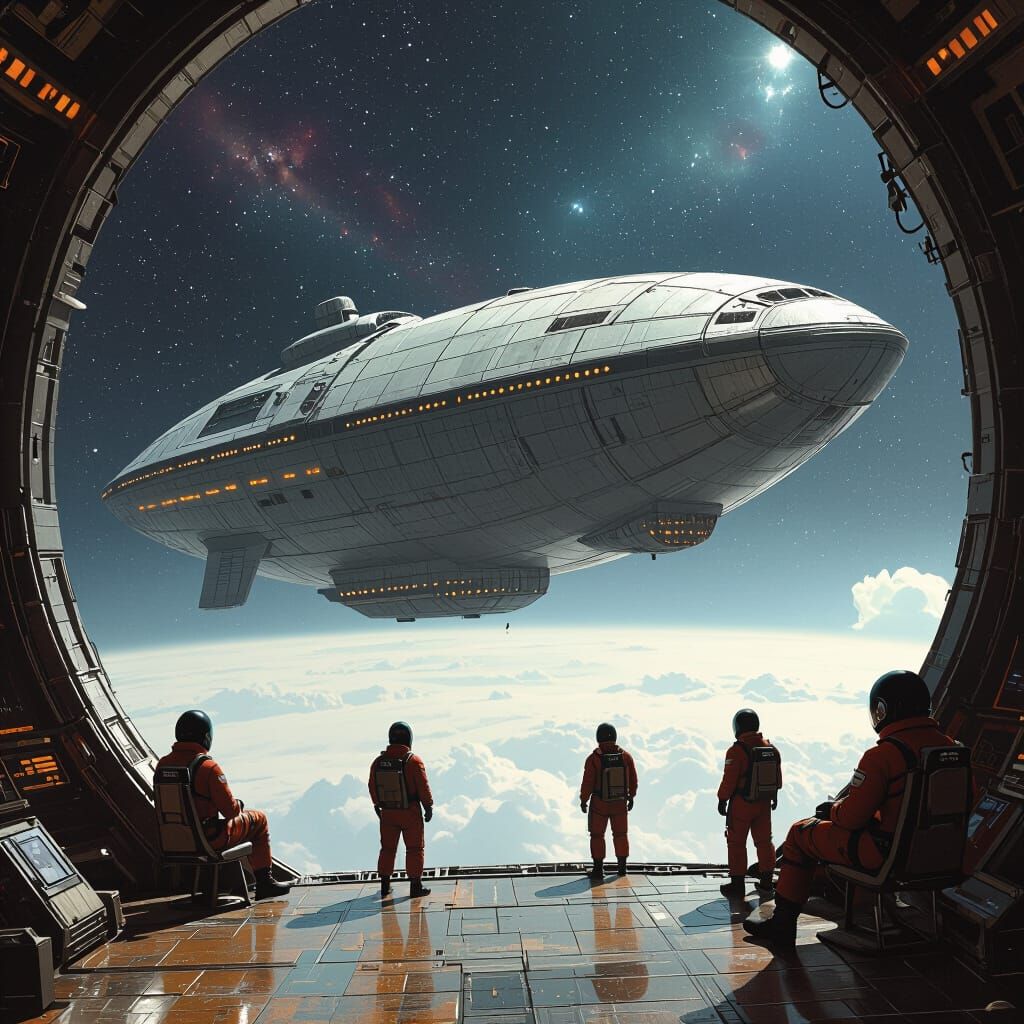 Dystopian Generation Ship Drifting Through Space