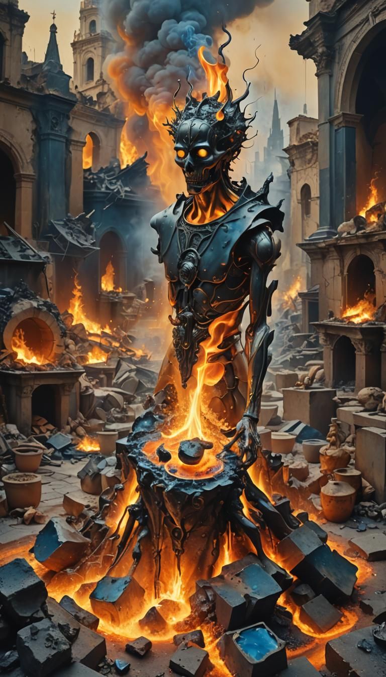 Byzantine Artifacts Melted in Surreal Digital Art