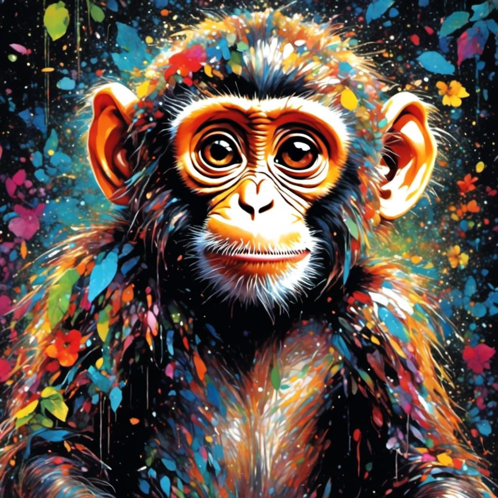Cute Monkey Generated by AI