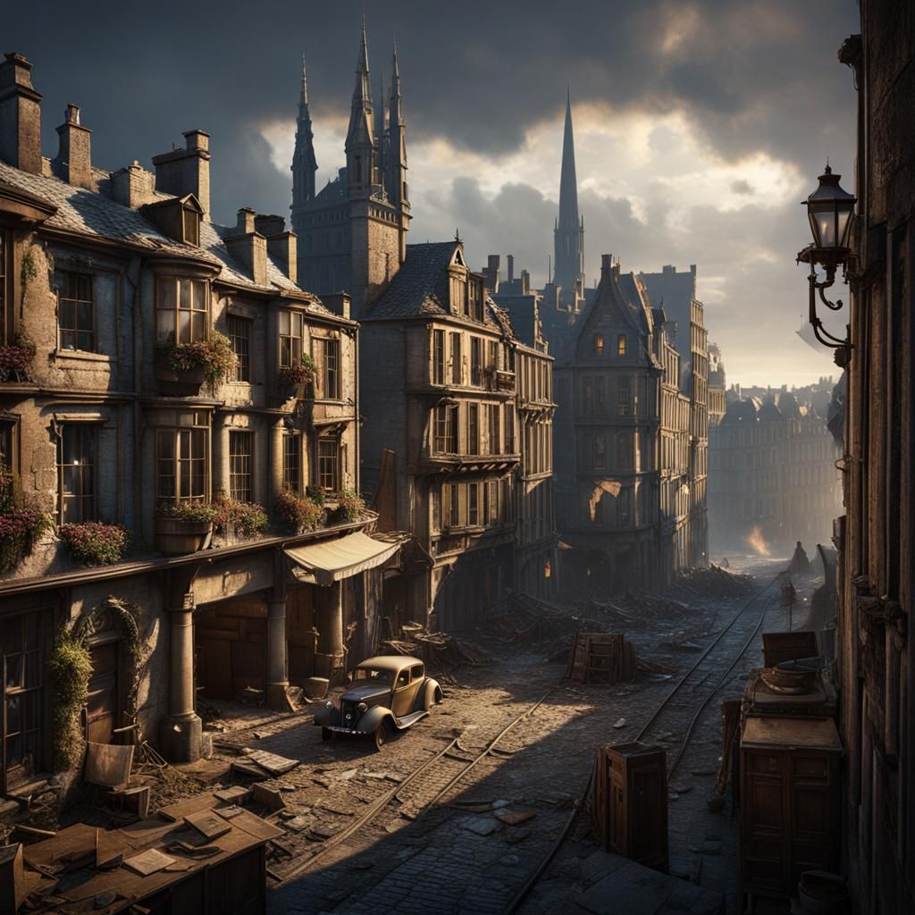 St Malo WWII Cityscape: A Matte Painting