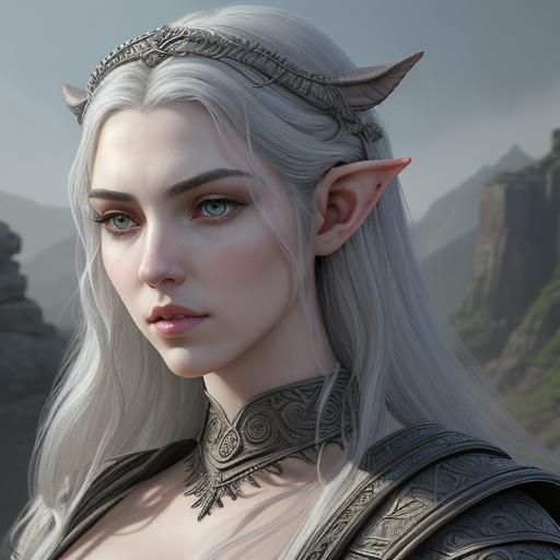 Ayleid Elf Portrait in Art Deco Style