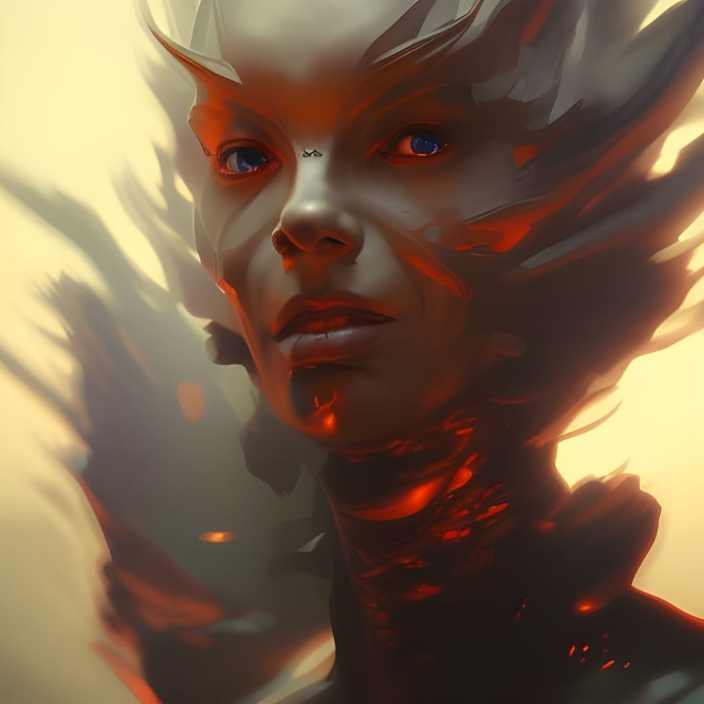 Shadow Demon Portrait in Hyperdetailed Concept Art