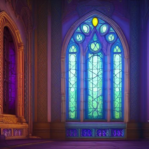 Intricate Stained Glass Fantasy Concept Art