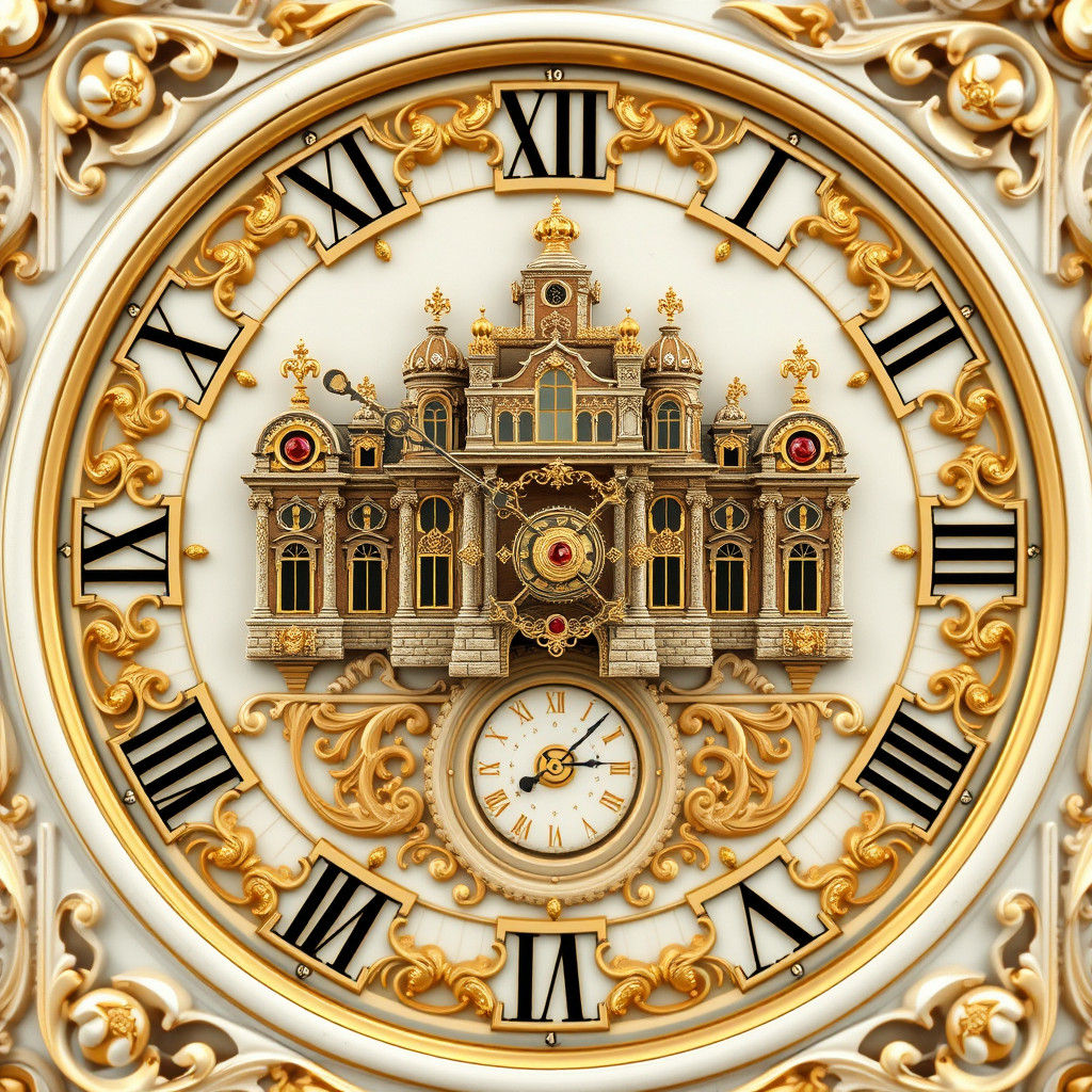 Opulent Baroque Clock, Versailles Castle Inspired