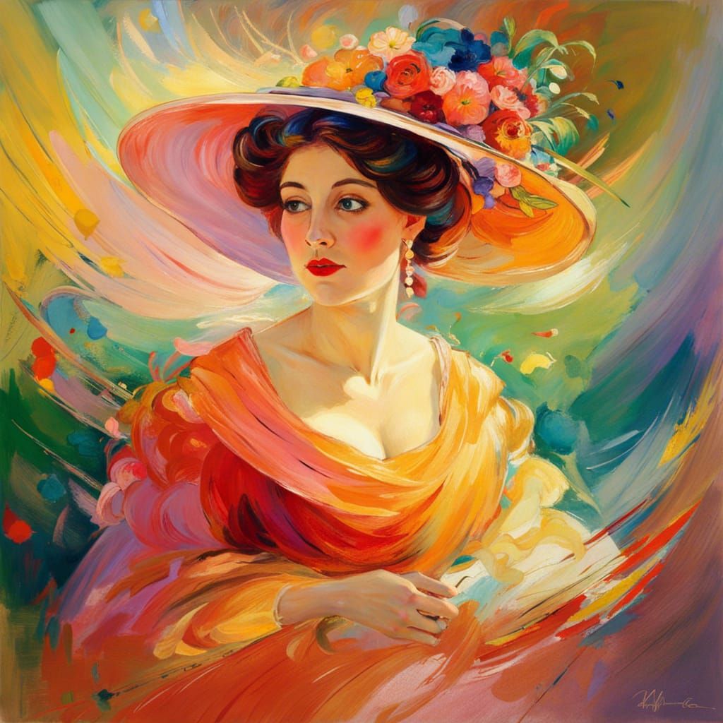 Fantasy Queen in Mary Cassatt Impressionist Style