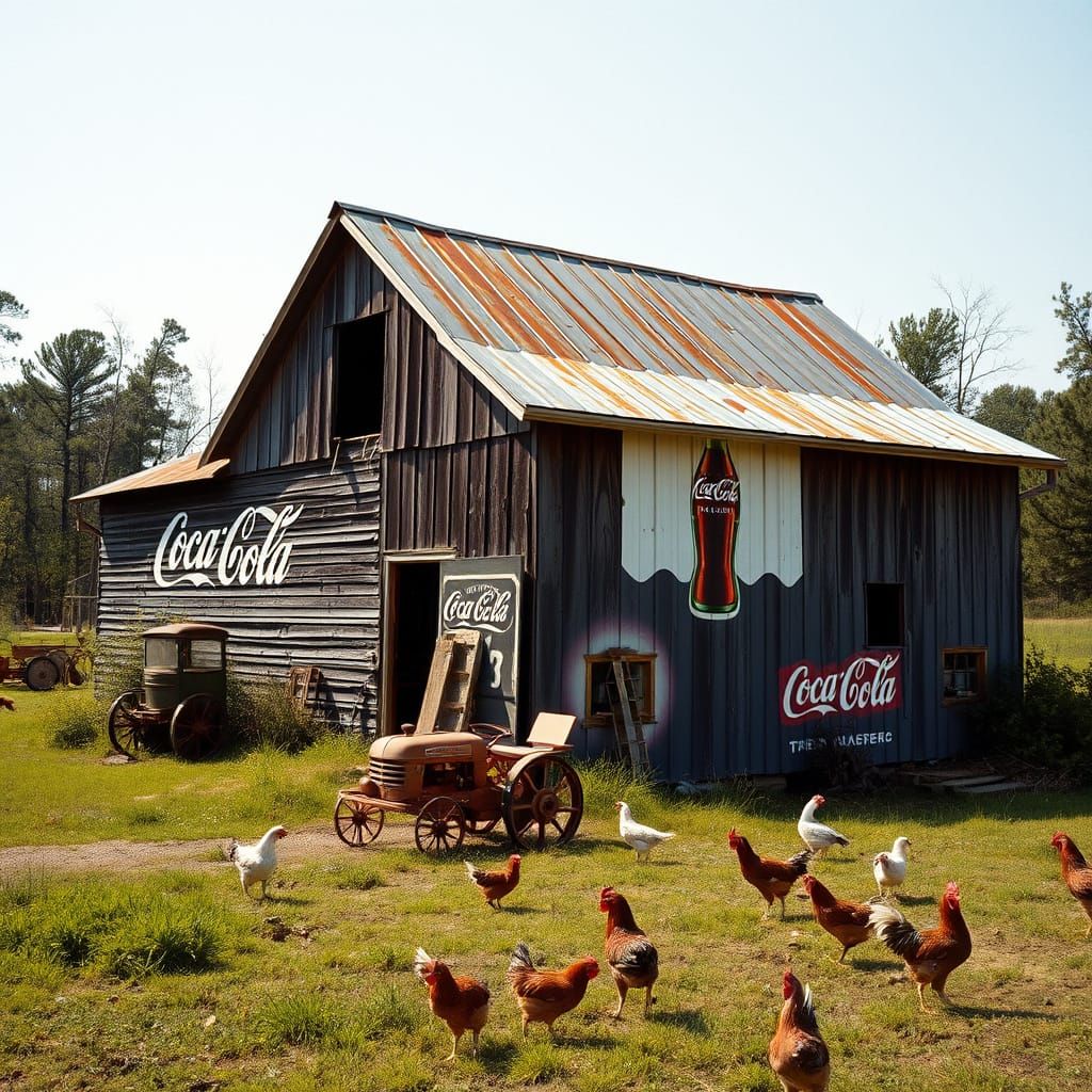 Rustic Georgia Barn with Coca-Cola Mural
