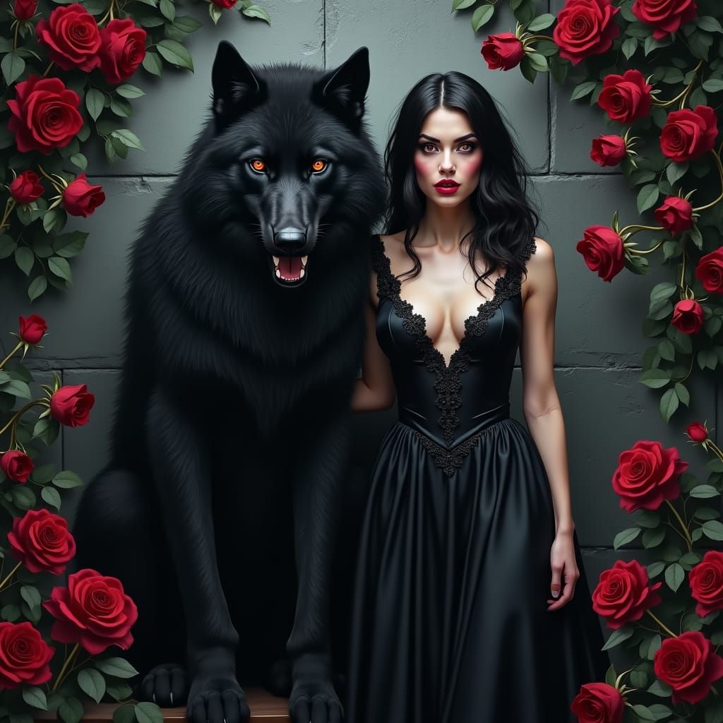 Vampire and Werewolf Embrace the Night