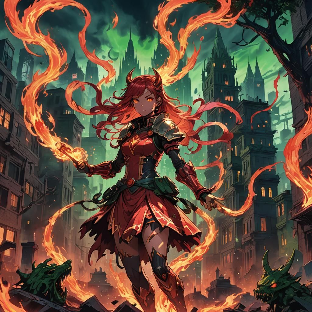 Magical Girl Cthugha Transformation in Anime Style