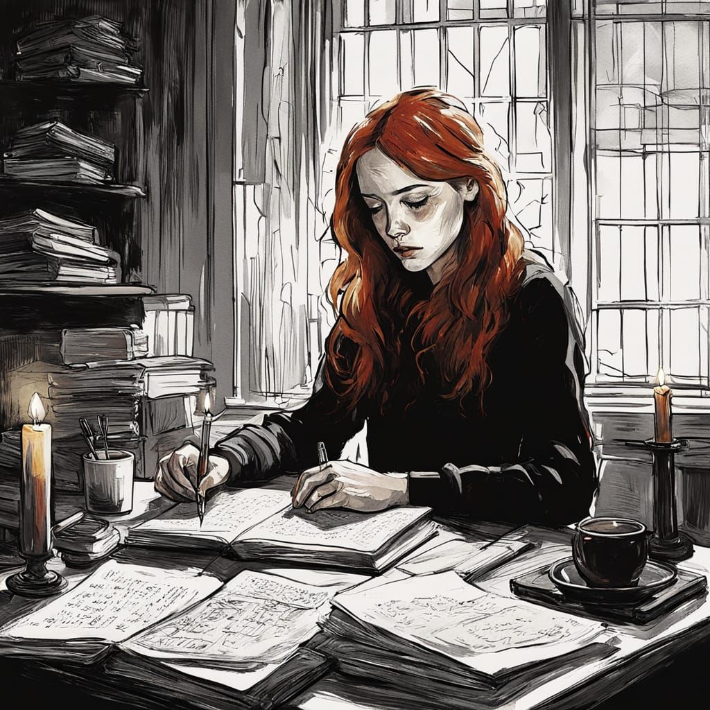 Mysterious Scholar by Candlelight in Oil Painting Style