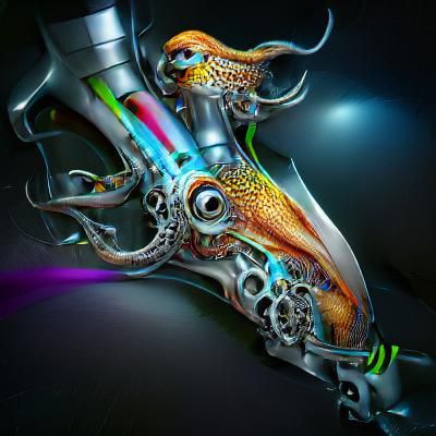 Biomechanical Squid Digital Rendering