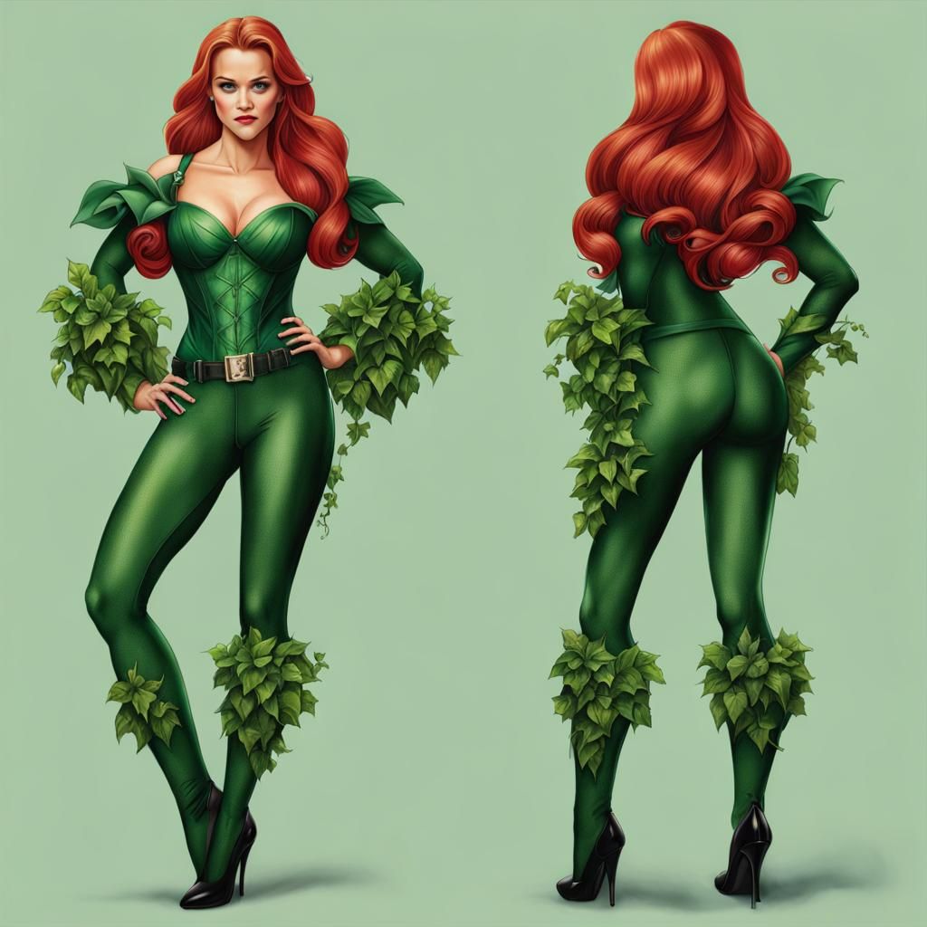 Hyperrealistic Reese Witherspoon as Poison Ivy