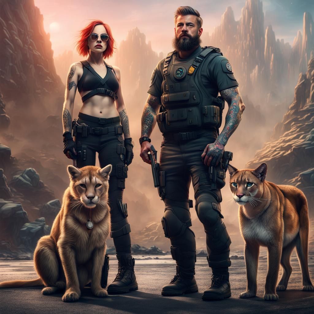 Cyberpunk Mercenary, Mountain Lion, and Emma Stone