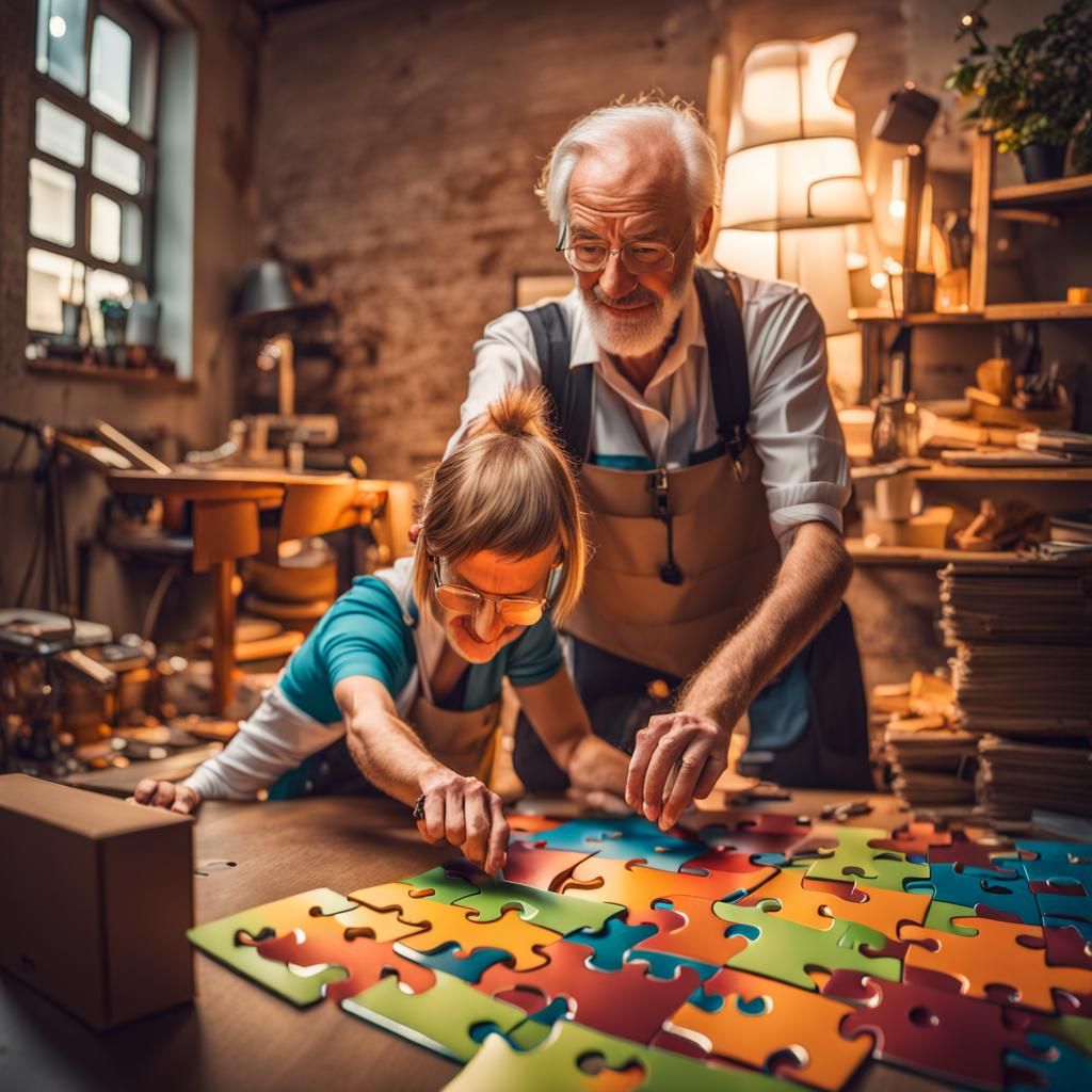 Playful Puzzle Builders Create a Colorful Scene