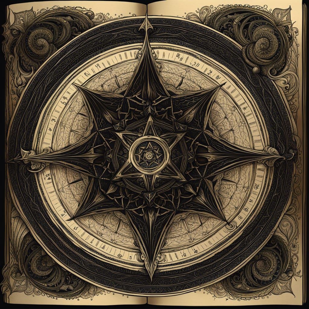 Witch's Notebook Page: Hand-Drawn Mandala