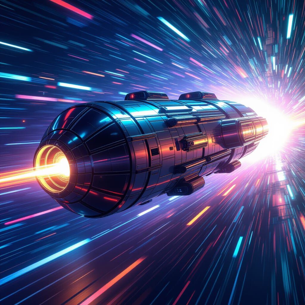 Time Machine Spinning: Hyperrealistic Space Concept Art