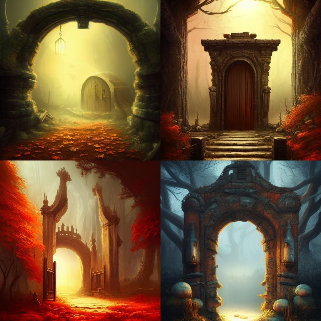 Ancient Door to a Fantasy World: Digital Illustration