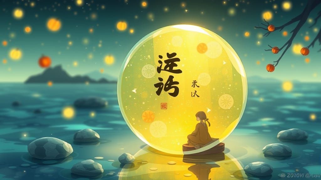 Sea Glass Art for Happy Mid-Autumn Festival