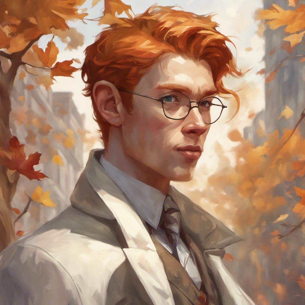 Ginger Character Portrait in Fall Colors