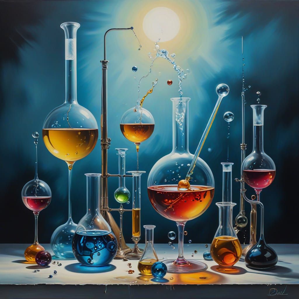 Surreal Laboratory Glassware in Salvador Dali Style