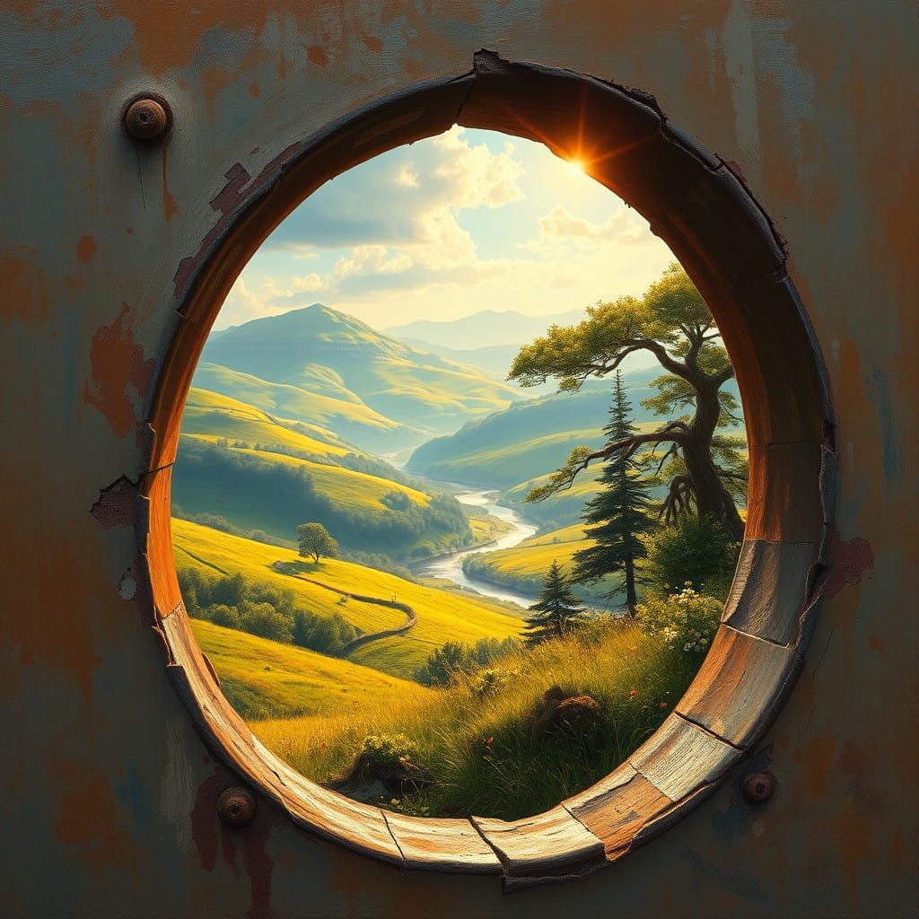 View Through a Rusty Old Keyhole: Dreamy Impressionist Lands...