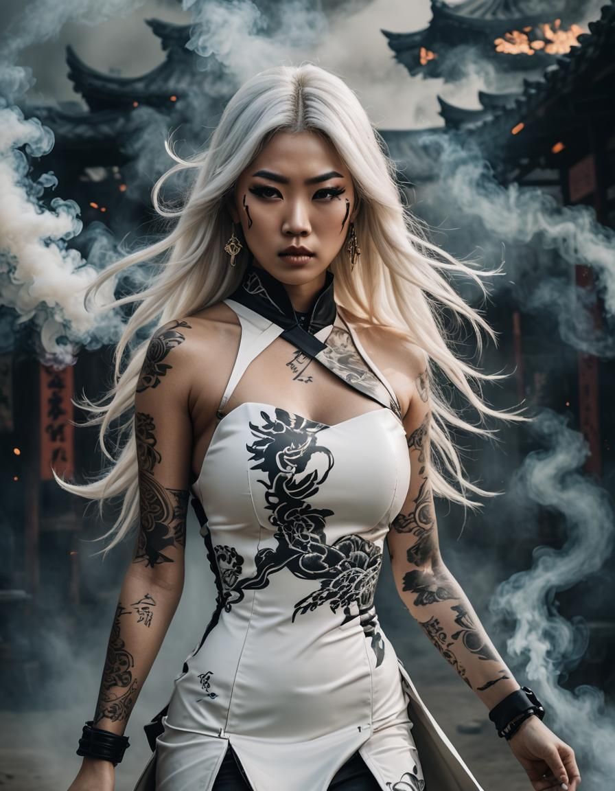 Sensual Samurai: Asian Woman with Yakuza Tattoos