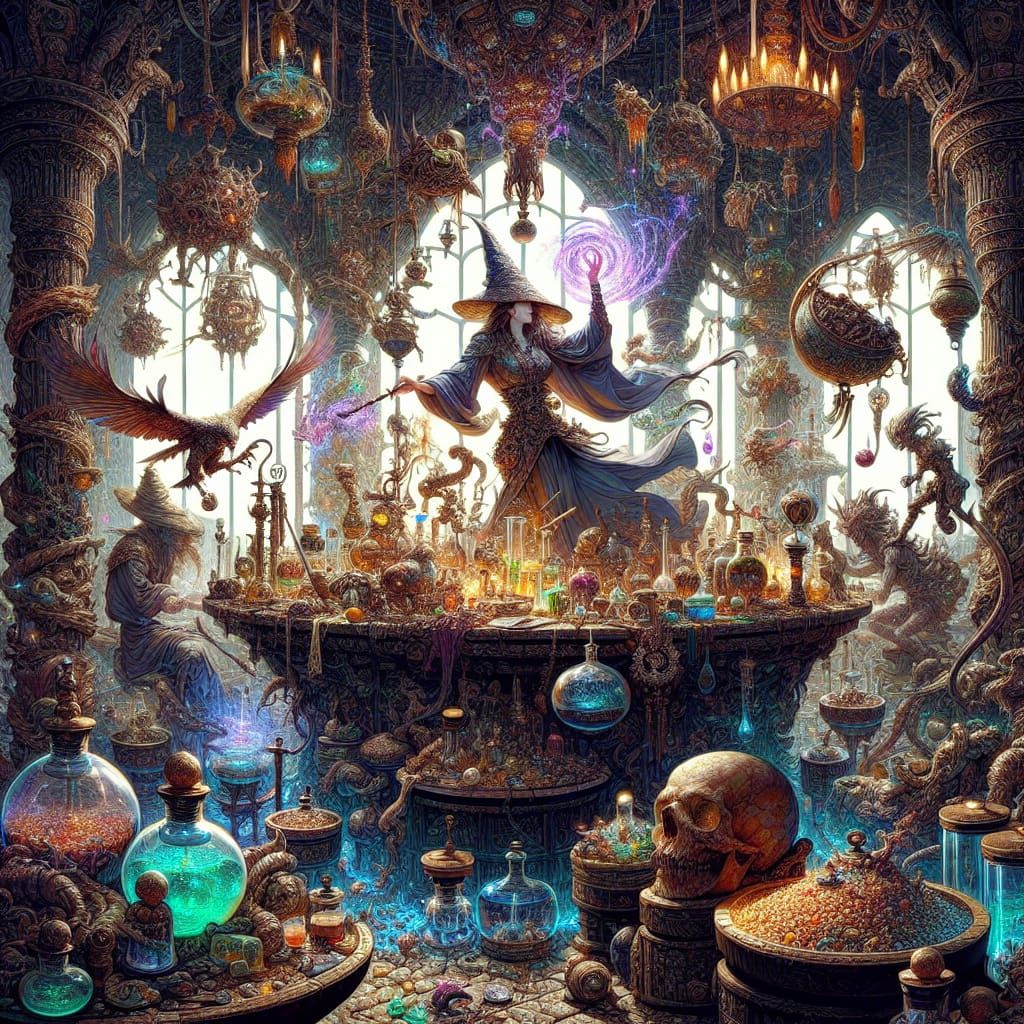 Mystical Witch Conjures Magic in a Whirlwind Laboratory