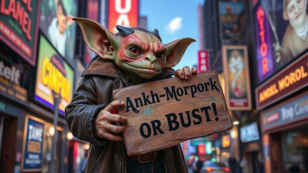 Goblin Hitchhiking to Ankh-Morpork, Brian Froud Style