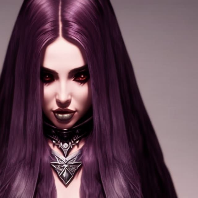 Gothic Dark Fantasy Princess with Purple Hair