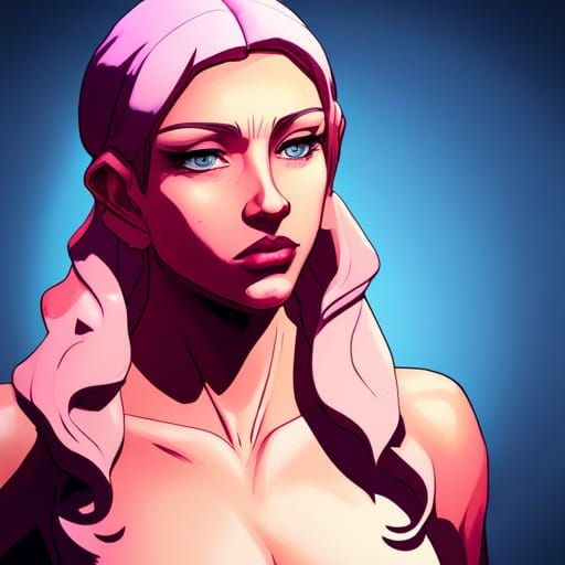 Beautiful Trans Woman Portrait in Anime Art Style